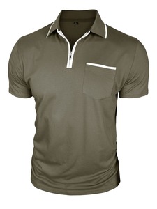 Polos de Hombre de Algodón de Primera Calidad con Logotipo Bordado Personalizado, Polos Casuales de Marca, Camisetas Casuales de Punto Transpirables de Color Sólido - Product Image 4