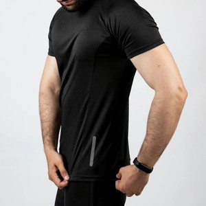 Camiseta Casual para Hombre, Negra, Cuello Redondo, Manga Raglán, Secado Rápido, Corte Regular, Tejido de Punto, 100% Algodón, Transpirable - Product Image 4