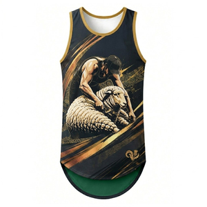 Professional Custom <b>Sheep</b> <b>Shearing</b> Singlet Full Sublimation Printing Durable Performance Work Apparel - Product Image 1