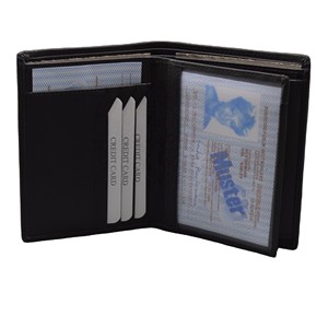 Men's Genuine Leather <b>Trifold</b> <b>Wallet</b> Multi-Card Holder Black Minimalist Fold Closure Short Style High Quality Open Fold <b>Wallet</b> - Product Image 6
