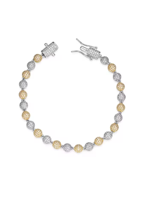 Luxury 18K Solid <b>Gold</b> Moissanite <b>Beaded</b> <b>Bracelet</b> Round Brilliant Cut Ball Design Unisex Everyday Wear - Product Image 5