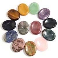 Pierre d'Anxiété Ovale Sculptée en Cristal Naturel Multi-Gemmes pour Soulager l'Anxiété, Vente en Gros, Agate Aameena