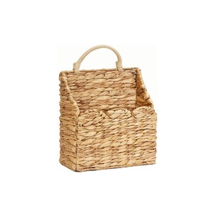 Cesta Colgante de Jacinto de Agua Festoneado, Cesta Tejida Multiusos para Almacenamiento, Decoración para Puerta Principal, Hogar, Jardín, Despensa, Estilo Rústico - Product Image 1