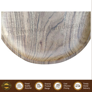 Plateau de service en bois écologique fait main de qualité supérieure pour aliments, plateau/assiette en bois d'acacia massif pour achat en gros - Product Image 5
