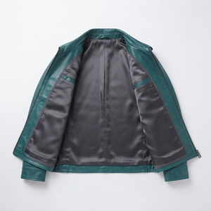 Custom Genuine <b>Leather</b> <b>Jacket</b> <b>Men</b> Womens Unisex Eco-Friendly V-neck Front Logo Streetwear Windproof Winter Fit - Product Image 3