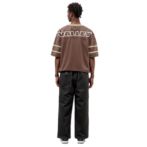 เสื้อยืดแขนสั้นระบายอากาศได้ดีทรงฮิปฮอปของผู้ชายเสื้อลายตาข่ายคอวีลายกราฟิกไซส์ใหญ่พิเศษออกแบบได้ตามต้องการ - Product Image 3