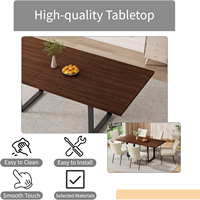 Ensemble de salle à manger moderne de 7 pièces avec table à manger extensible en MDF de couleur personnalisée pour appartement de salle à manger