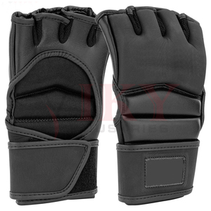 Gants de MMA en cuir noir personnalisés, épais et renforcés, pour l'entraînement et le sparring, protection des mains, nouvelle tendance - Product Image 5