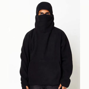Sweat à capuche Ninja personnalisé haut de gamme pour homme, cagoule polaire respirante avec masque intégré, logo personnalisé, streetwear d'hiver de haute qualité - Product Image 4