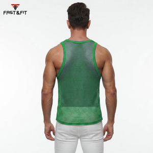 Factory Price Breathable Plain Dyed <b>Men</b> Sports Mesh Sleeveless Mesh <b>Singlets</b> <b>for</b> <b>Men</b> Transparent Vest <b>for</b> Sale Transparent Vest - Product Image 2