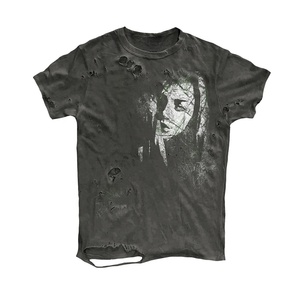 Camiseta de Hombre Personalizada al por Mayor, Estilo Vintage, Lavado Desgastado, Rota, de Gran Gramaje, con Efecto de Capas, Estilo Grunge Streetwear, con Agujeros - Product Image 5