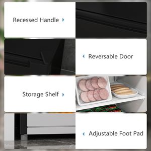 Small 3 Cu Ft Upright Freezer in Black with Adjustable Thermostat and Reversible Door for Apartments - Product Image 4