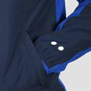 <b>Men</b> <b>Blue</b> Hooded Color Blocking Windproof Jacket Polyester Zipper Closure Sporty Autumn Outerwear - Product Image 6