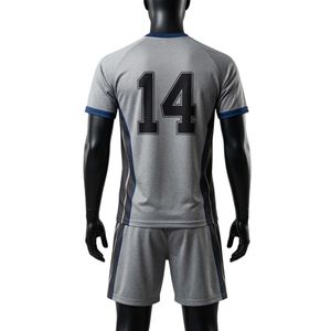 Conjunto de Camiseta y Pantalones Cortos de Netball Sublimados en Gris y Negro para Hombre, Ropa Deportiva de Poliéster, Ropa de Entrenamiento Ligera - Product Image 2