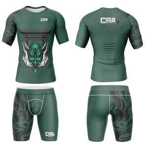 Conjunto de Rashguard Transpirable para MMA con Impresión Digital por Transferencia de Calor, Diseño Masculino, Impresión por Sublimación, Manga Larga, Ropa de Compresión - Product Image 1