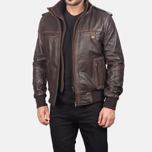 Blouson Moto Homme Grande Taille Automne Hiver, Couleur Unie, Fermeture Éclair, Col Montant, en Similicuir PU Non Tissé, Style Décontracté - Product Image 1