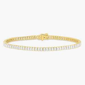 Bracelet tennis en diamants or 10k 14k 18k, taille émeraude, diamants de laboratoire, pleine éternité, 7 pouces, classique, pour usage quotidien, bijoux fins et élégants - Product Image 1