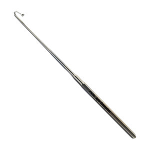 Instrumento Quirúrgico Veterinario de Acero Inoxidable con Gancho Snook y Extremo Esférico para la Eliminación de Ovarios en Procedimientos de Esterilización Animal - Product Image 2