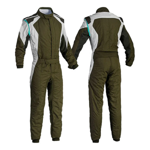 Traje de Carreras Verde Oliva con Bloques Blancos, Ignífugo, para Motociclismo, Manga Larga, para Hombre, para Todas las Temporadas - Product Image 6