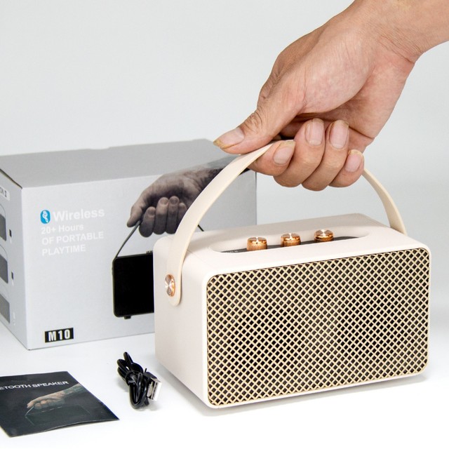 M10 Vintage Wireless Speaker Retro Design Portable Audio Speaker Heavy Bass Home Decor Sound System with Rich Sound Quality