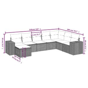 Conjunto de Sofás Modulares Grandes para Jardín, en Poliratán Marrón y Acero, Muebles Modernos para Exteriores - Product Image 4