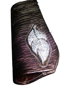 Bolso de Mano Lowellcraft Metálico con Cadenas Decorativas, Estilo Brillante para Fiestas Nocturnas, Cierre de Solapa, Cadena de Cuero Genuino PU - Product Image 1