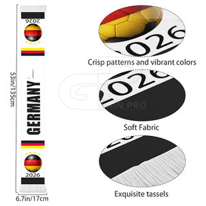 Trendy Football Scarf Soft Acrylic Fabric Comfortable Warm Wear For Fans Supporting Team At Match Days - Product Image 2
