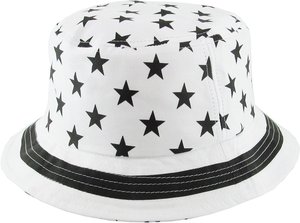 Chapeau bob en coton blanc à imprimé étoiles, pour la protection solaire en plein air, voyage, plage, pêche, décontracté, unisexe, à la mode - Product Image 3