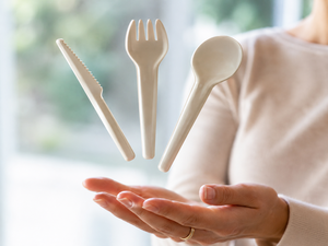 Cuchara de Papel Biodegradable Resistente a Fugas, 155 mm, Cubiertos Ecológicos para Servir Alimentos Húmedos/Secos, para Sopa, Postre, Ensalada - Product Image 1