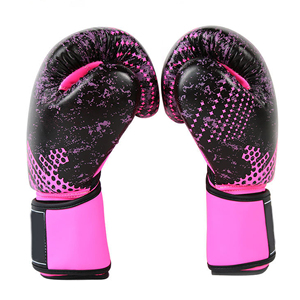Gants de boxe noir, rouge, blanc, impression par sublimation, matériau PU, fermeture Velcro, respirants, équipement d'entraînement pour adultes - Product Image 3