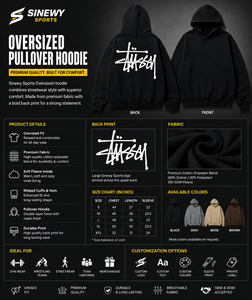 Nouveau sweat à capuche décontracté surdimensionné de haute qualité Sinewy Sports avec logo en relief - Product Image 4