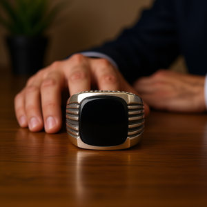 แหวนออนิกซ์สีดำสำหรับผู้ชาย น้ำหนัก 8.7 กรัม - Product Image 3