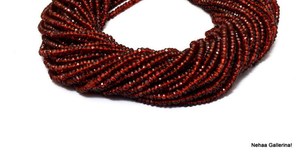 Cuentas redondas facetadas micro de granate AAA de 3mm-4mm, granate rojo natural, piedra semipreciosa, cuentas sueltas para la fabricación de joyería. - Product Image 2