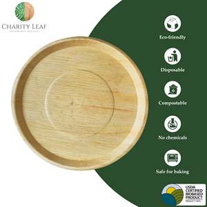 Vassoio Rotondo in Foglia di Palma Naturale da 17 Pollici, Elegante Stoviglie e Decorazione per Tavola - Product Image 2