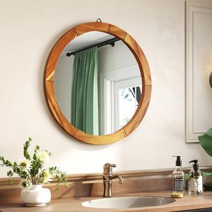Miroir mural en bois artisanal et écologique, magnifiquement conçu pour la décoration intérieure, Inde RR ENTERPRISES - Product Image 1