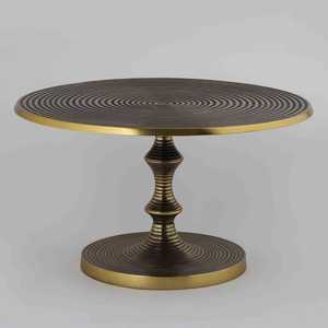 Mesa de Centro de Latón Contemporánea de Primera Calidad con Diseño en Espiral, Muebles Modernos para Sala de Estar, Mesa Decorativa - Product Image 1