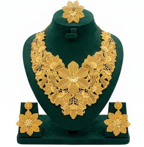 Naykk Creations - Juego de 4 Collares de Lujo Hechos a Mano con Baño de Oro de Alta Calidad en Cobre y Latón para Mujer, Ideal para Compromiso, Boda o Fiesta - Product Image 2