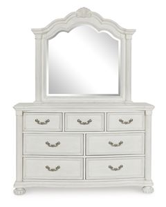 Commode classique en bois de mahogany massif de haute qualité, couleur blanche, avec miroir, pour usage intérieur. - Product Image 2