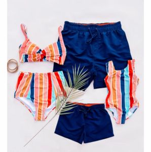 ชุดว่ายน้ำครอบครัวลายรุ้งแบบกำหนดเอง ชุดชายหาดฤดูร้อน - Product Image 6
