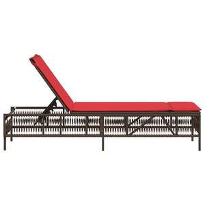 Tumbona de Ratán Sintético Marrón para Patio, Acero con Recubrimiento en Polvo, Estándar - Product Image 5