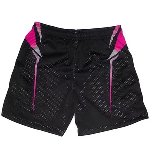 Pantalones Cortos Deportivos para Hombre, Negros con Estampado Geométrico Rosa, de Secado Rápido, Cintura Elástica, Largo Medio, Impresión por Sublimación - Product Image 4