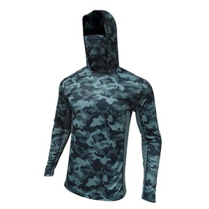 Chemise de pêche à manches longues camouflage pour homme, avec capuche, UPF 50, anti-UV, séchage rapide, haut de sport d'extérieur - Product Image 2