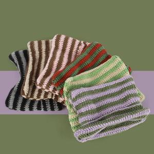 Adjustable <b>Cat</b> Ear Striped 3D Embroidery Beanie <b>Hat</b> 100% Acrylic Unisex Casual Winter Beach Outdoor Headwear - Product Image 6