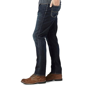 Jeans de Mezclilla para Hombre, Corte Slim Fit, Pierna Recta, Lavado Oscuro, Algodón de Peso Medio, Estilo Casual, para Otoño - Product Image 3