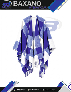 Zeta Phi Beta ZPB Sorority – Cape châle à carreaux blancs et bleus pour femme, cardigan décontracté 100 % acrylique, chaud pour l'hiver, écharpe à porter au quotidien - Product Image 4