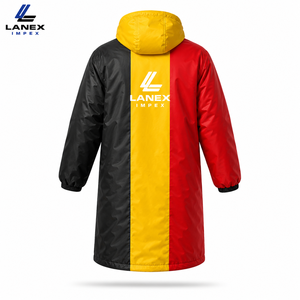 OEM Belgium Swim Parka Custom Waterproof Hooded Long <b>Coat</b> with Sherpa Fleece Lining for Swim Teams Athletes <b>Beach</b> & Outdoor Use - Product Image 3