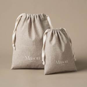 Sac à dos en toile de luxe avec cordon de serrage et logo doré, sac cadeau unisexe - Product Image 4
