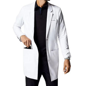 Blouse de laboratoire unisexe en toile blanche extensible (spandex/polyester) grande taille, nouveau design, confortable, séchage rapide, pour usage hospitalier, en promotion en ligne - Product Image 1