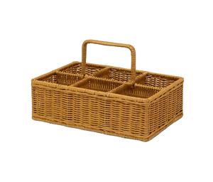 Cesta de Almacenamiento Rectangular de Mimbre y Ratán Tejida a Mano Sostenible con Asa para Vino, Ideal para Pedidos al por Mayor - Product Image 1