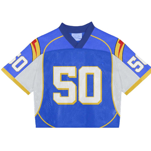 Maillot de football américain Brady Sportswear unisexe à col en V, manches courtes, en maille respirante, polyester, évacuation de l'humidité, personnalisable pour équipe - Product Image 5